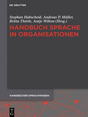 cover image of Handbuch Sprache in Organisationen